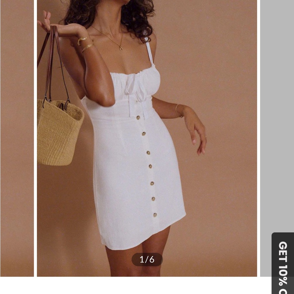 Commense White Buttoned Mini Sundress